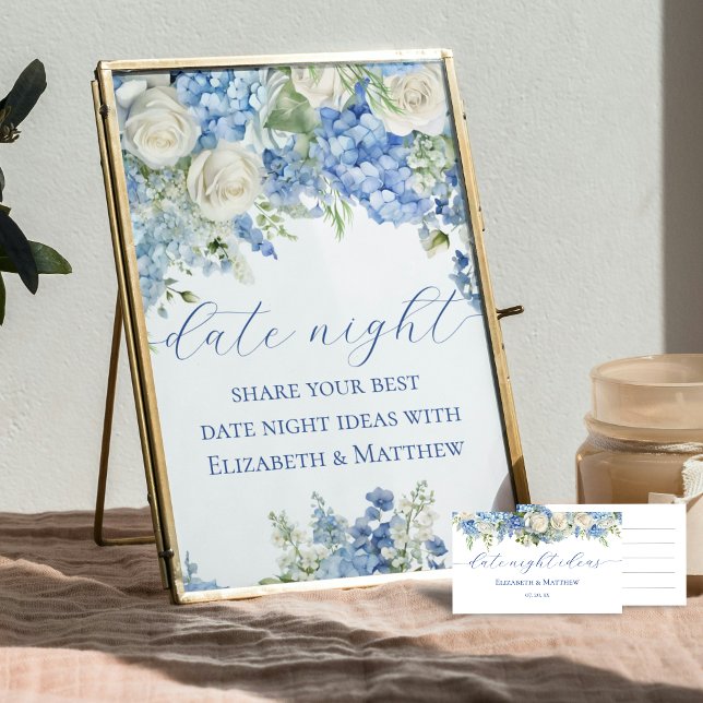 Affiche Panneau Mariage Blue Hydrangea Date Jar Idées (Créateur téléchargé)