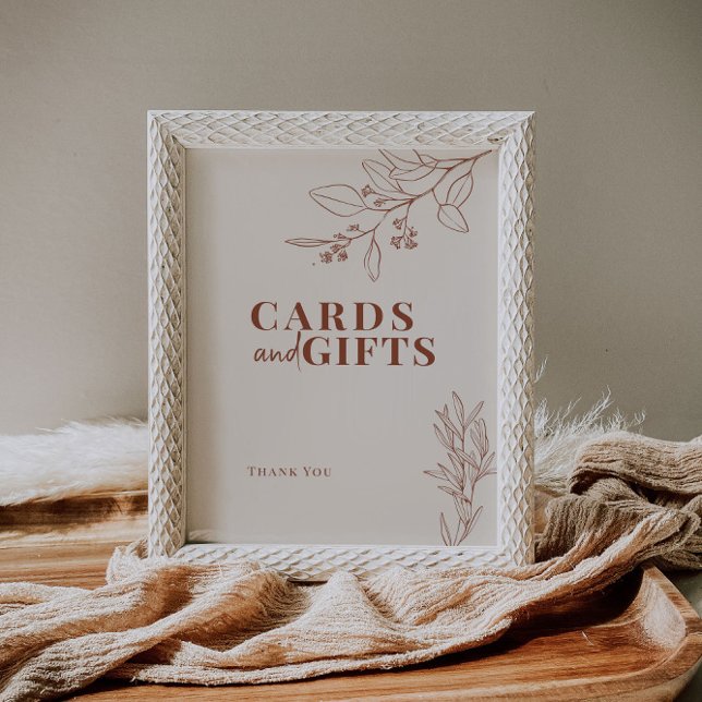 Affiche Panneau Mariage Boho Cartes et Cadeaux (Créateur téléchargé)