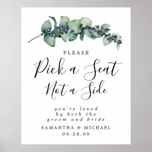 Affiche Panneau Mariage Botanique Choisir Un Siège Et Non 