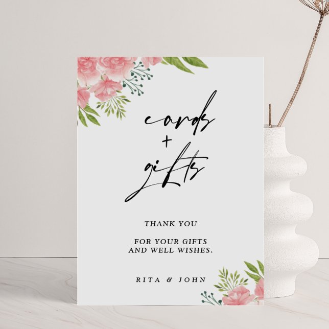Affiche Panneau Mariage Cartes à fleurs et cadeaux (Créateur téléchargé)
