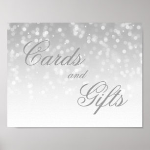 Affiche Panneau Mariage Cartes Et Cadeaux Lumières Bokeh S