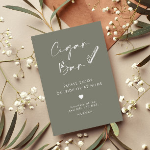 Affiche Panneau Mariage Chic Sage Green Favoriser Cigar Ba