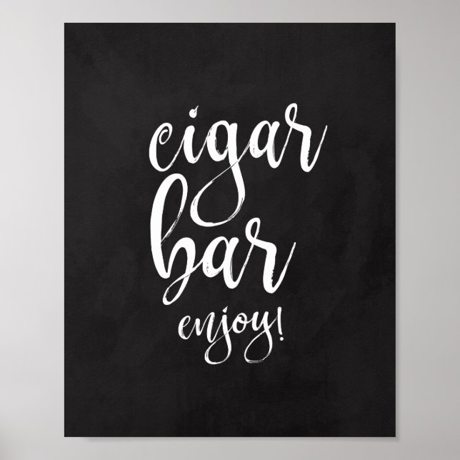 Affiche Panneau Mariage Cigar Bar Chalkboard 8x10 (Devant)