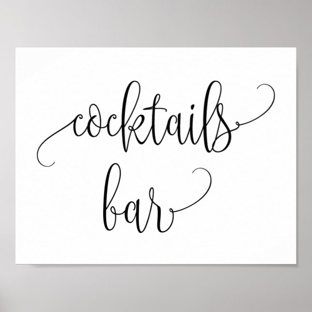 Affiche Panneau mariage Cocktails Bar (Devant)