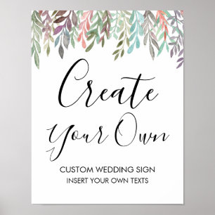Affiche Panneau mariage - Créez votre propre panneau vert