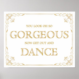 Affiche Panneau Mariage Dance Floor   Calligraphie moderne