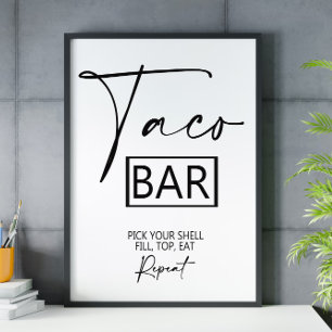Affiche Panneau mariage de barre Taco 8x10
