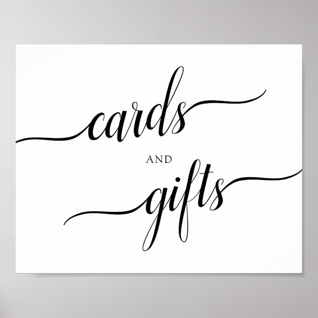 Affiche Panneau Mariage de calligraphie "Cartes et cadeaux (Devant)