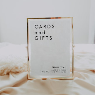 Affiche Panneau Mariage De Cartes Et Cadeaux Minimalistes
