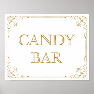 Affiche Panneau Mariage de la barre de bonbons Calligrap
