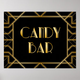 Affiche Panneau Mariage de la barre de bonbons   Gatsby Ar