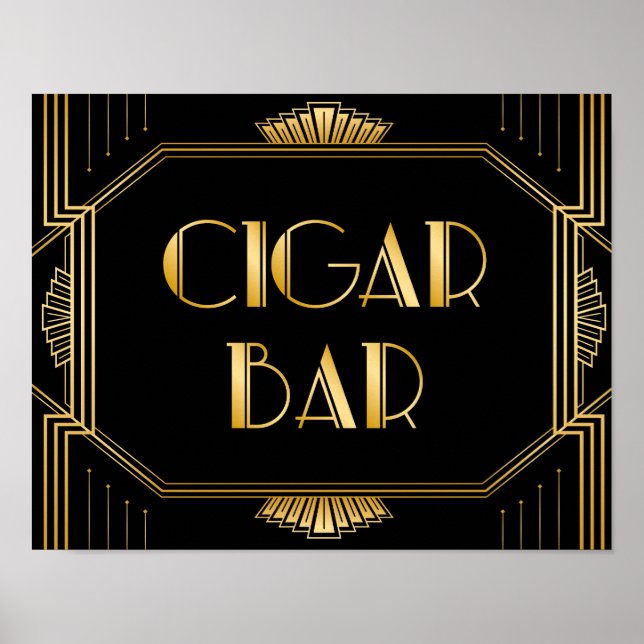 Affiche Panneau Mariage de la barre de cigares | Gatsby Ar (Devant)