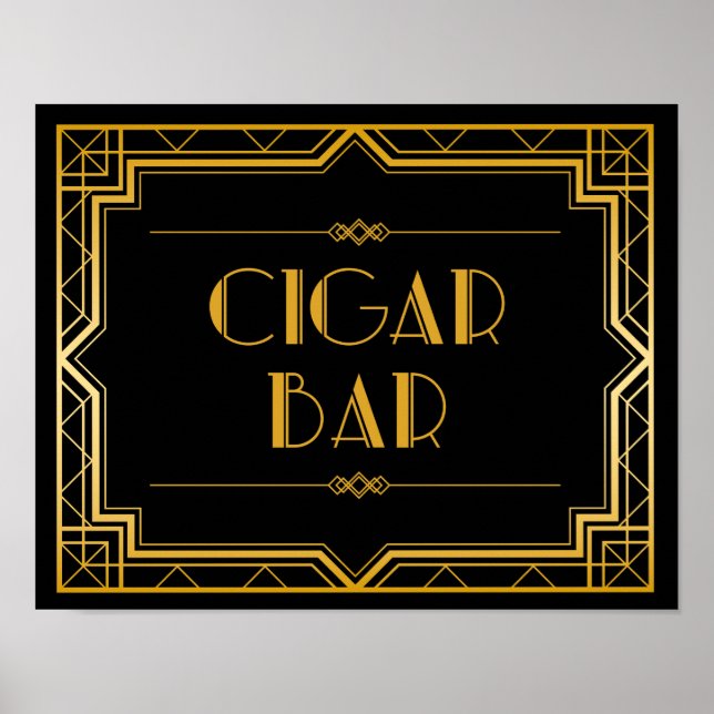 Affiche Panneau Mariage de la barre de cigares | Gatsby Ar (Devant)