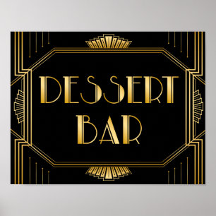 Affiche Panneau Mariage de la barre de dessert   Gatsby Ar