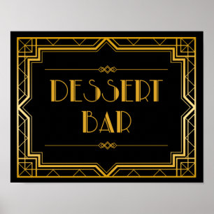 Affiche Panneau Mariage de la barre de dessert   Gatsby Ar