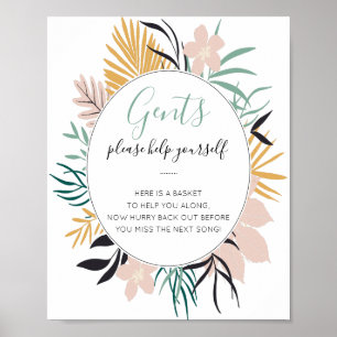 Affiche Panneau Mariage de la salle de bains Tropical Gent