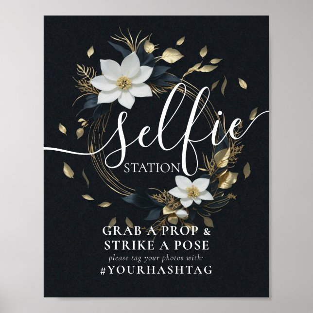 Affiche Panneau Mariage de la station Selfie de couronne d (Devant)