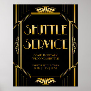 Affiche Panneau Mariage de service de navette   Gatsby Art