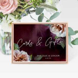 Affiche Panneau Mariage de table florale rustique foncé +