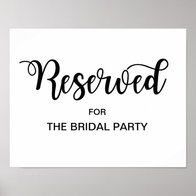 Affiche Panneau Mariage de table réservée | Calligraphie m (Devant)