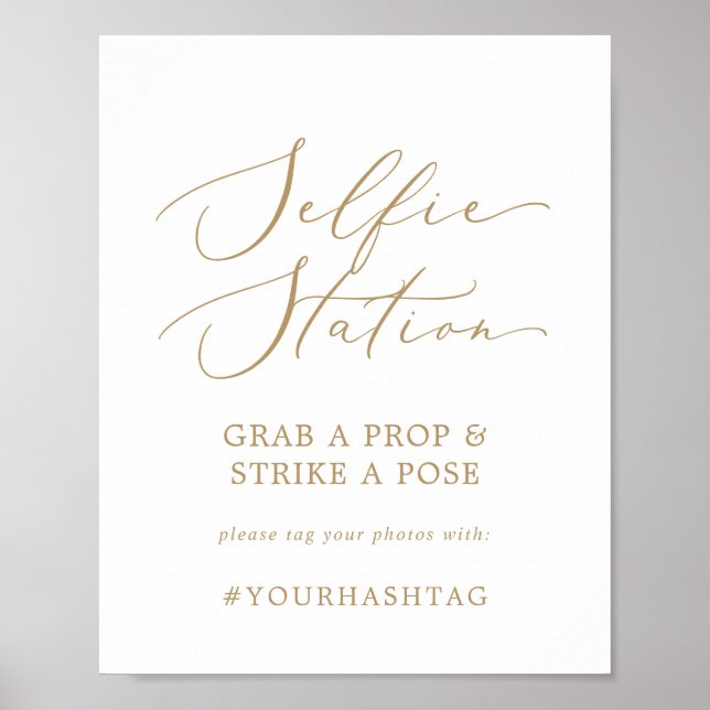 Affiche Panneau Mariage Delicate Gold Selfie Station (Devant)
