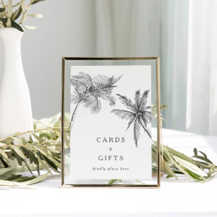 Affiche Panneau Mariage des petites cartes tropicales mode