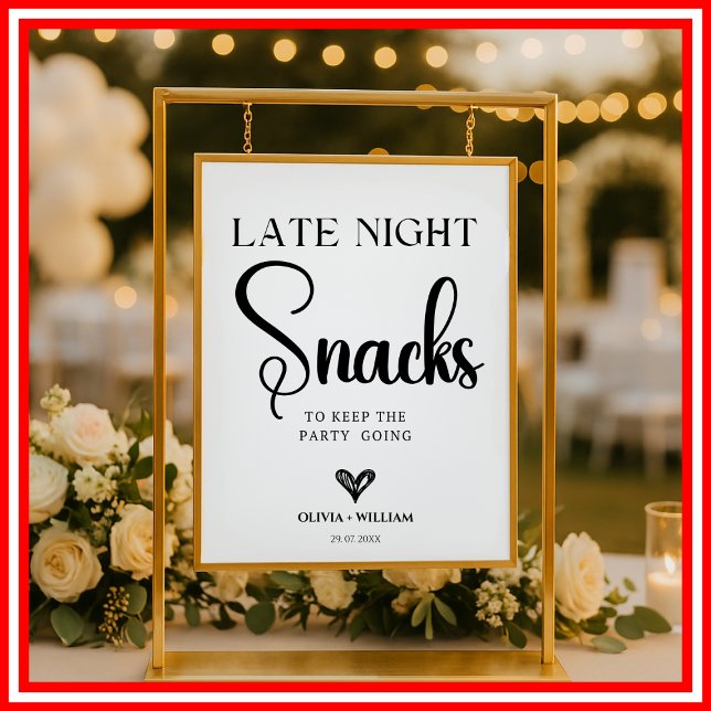 Affiche Panneau Mariage des snacks de fin de nuit (Créateur téléchargé)
