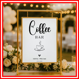 Affiche Panneau Mariage du bar à café