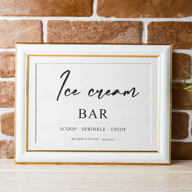 Affiche Panneau Mariage du bar crème glacée (Créateur téléchargé)