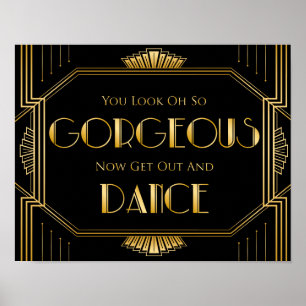 Affiche Panneau mariage du plancher de danse   Gatsby Art 