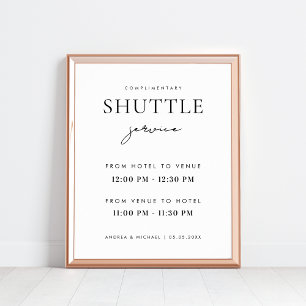 Affiche Panneau Mariage du service de navette moderne et é