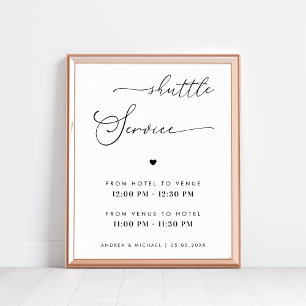 Affiche Panneau Mariage du service de navette moderne Scri