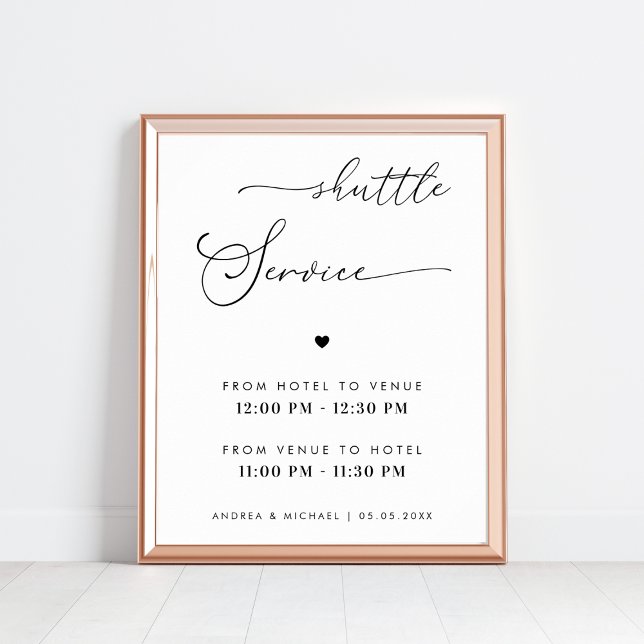 Affiche Panneau Mariage du service de navette moderne Scri (Créateur téléchargé)