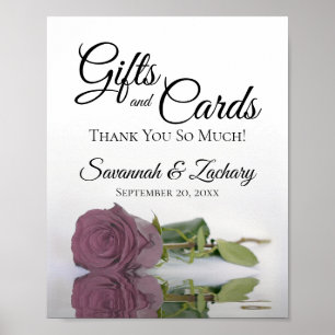 Affiche Panneau Mariage Dusty Mauve Rose Gifts & Cards