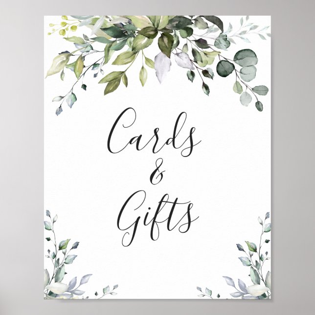 Affiche Panneau Mariage Eucalyptus couleur Aquarelle (Devant)