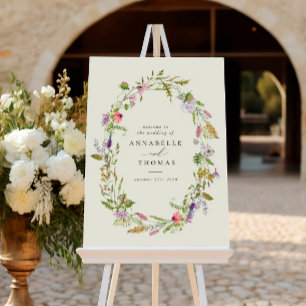 Affiche Panneau Mariage fleur sauvage Jardin de verdure ve