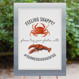 Affiche Panneau mariage Hashtag Feeling Watercolor