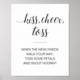 Affiche Panneau Mariage Kiss Cheer Toss Flower Confetti