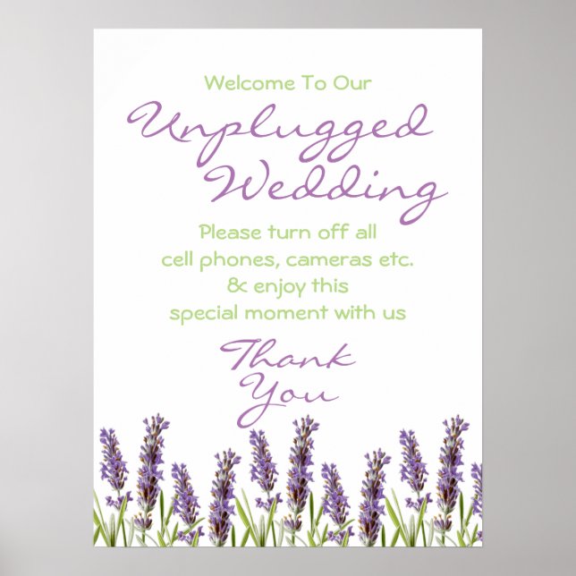 Affiche Panneau Mariage Lavender débranché (Devant)