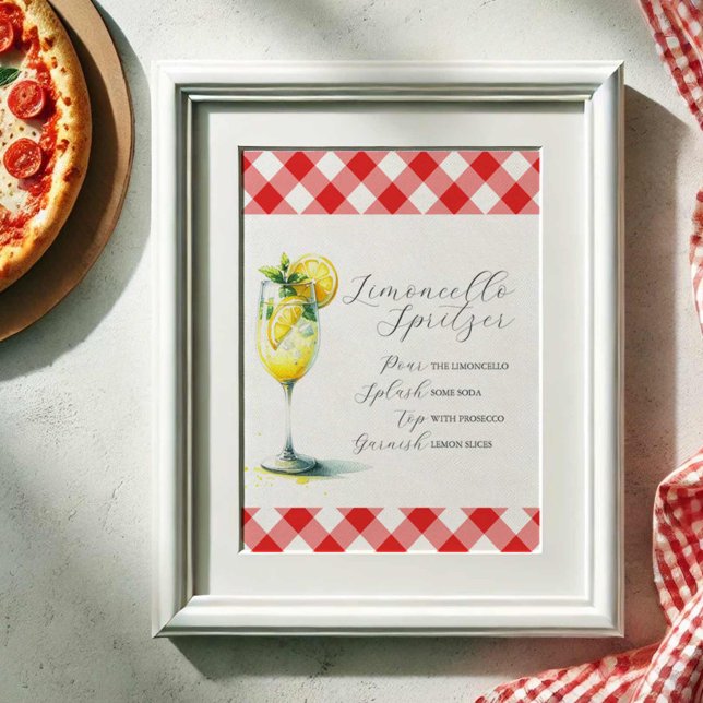 Affiche Panneau mariage Limoncello Spritzer Recette (Wedding signs Italian pizza party limoncello spritzer by Do Tell A Belle)