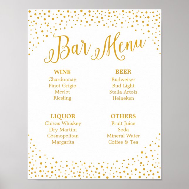 Affiche Panneau mariage - Menu Confetti Panneau Mariage (Devant)