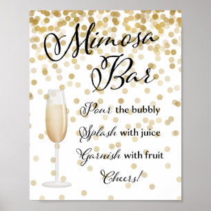 Affiche Panneau Mariage Mimosa Bar Gold