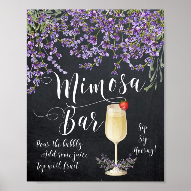 Affiche Panneau Mariage Mimosa Bar Lilac lavande violette (Devant)