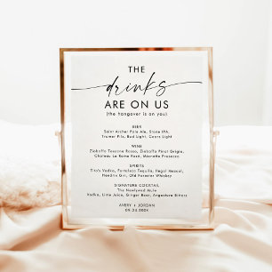 Affiche Panneau Mariage minimaliste à barre ouverte Symb
