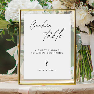 Affiche Panneau Mariage minimaliste de table de biscuits m