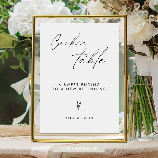 Affiche Panneau Mariage minimaliste de table de biscuits m (Créateur téléchargé)