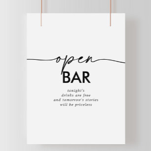 Affiche Panneau Mariage noir blanc classique à barre ouver