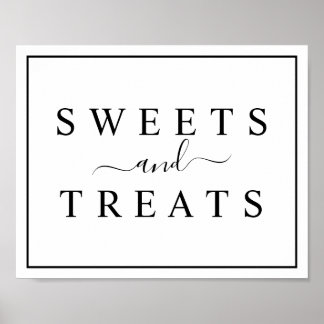 Affiche Panneau Mariage noir et blanc Sweets & Traitements