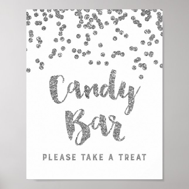 Affiche Panneau Mariage ou douche à bonbons Confetti en ar (Devant)