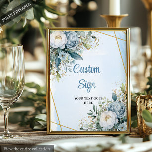 Affiche Panneau Mariage Parties scintillant or couleur ble